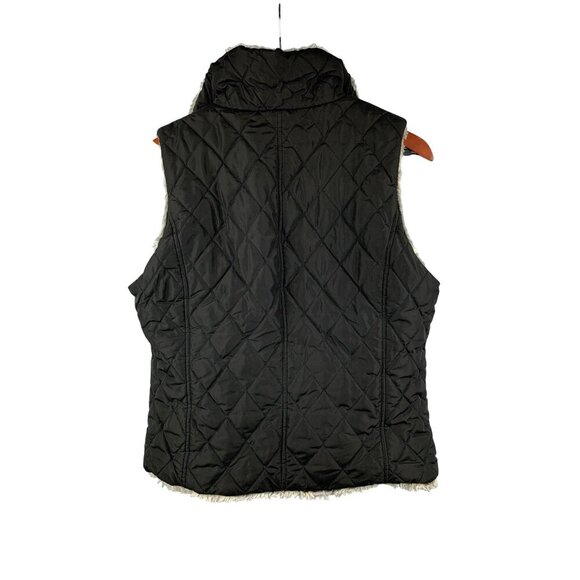 Weatherproof Womens Quilted Vest M Faux Fur Lined Black/Gray - Picture 2 of 6